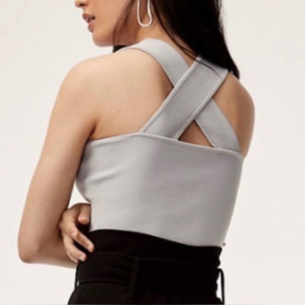 Aritzia Babaton 'Torsten' Light Gray Crop Tank Top Size XS